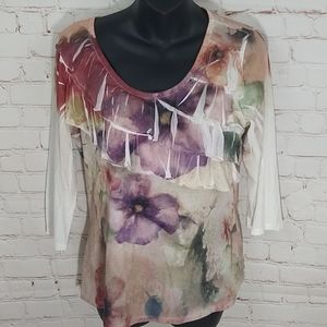 Coldwater Creek Longsleeve Floral Top